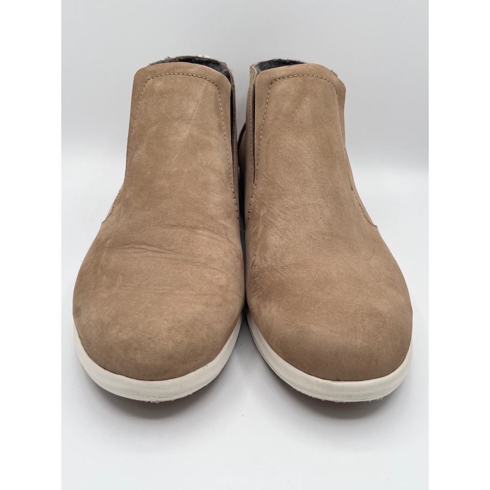 OluKai Hawai'iloa Manu Hope Women Sz 9 Taupe Grey Leather Waterproof Ankle Boots